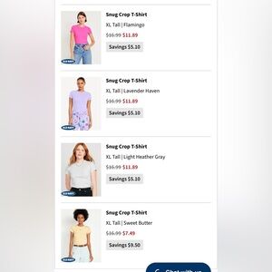 Old Navy Snug Crop T-Shirt